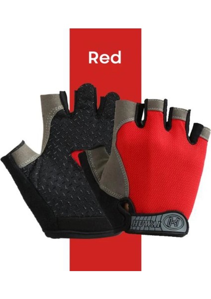 Kırmızı Stil M Beden Unisex Parmaksız Eldivenler Kaymaz Sıkı Şok Emme Aşınma Mitten Doğa Sporları Binme Erkek Eldivenleri Guantes Invierno Mujer (Yurt Dışından)