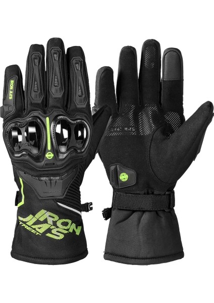 JIA03-YEŞIL Stil Xxl Kış Motosiklet Eldivenleri Su Geçirmez Rüzgar Geçirmez Moto Eldivenler Dokunmatik Ekran Gant Moto Guantes Motosiklet Sürme Eldivenleri (Yurt Dışından)