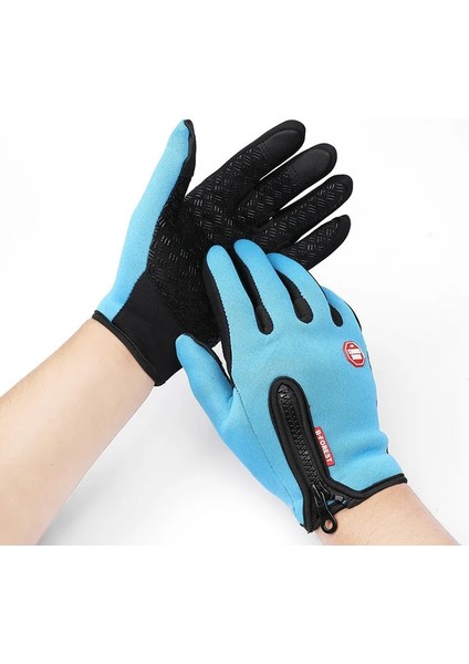 Mavi Stil Xl Beden Unisex Dokunmatik Ekran Kış Motosiklet Eldivenleri Su Geçirmez Sıcak Bisiklet Bisiklet Açık Yürüyüş Motosiklet Eldivenleri Spor Tam Parmak (Yurt Dışından)