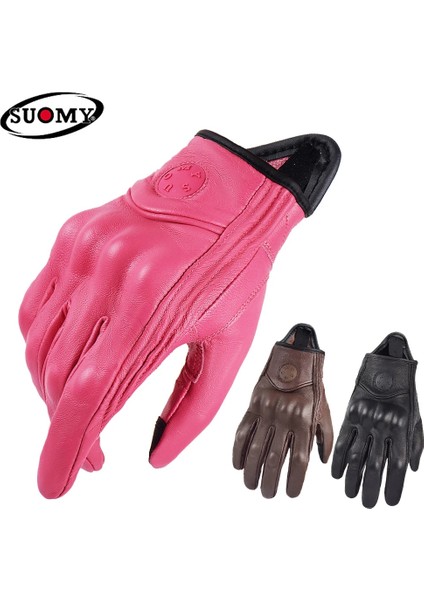 SU14 Siyah Stil L Beden Suomy Retro Deri Kadın Motosiklet Eldivenleri Bayan Pembe Elektrikli Bisiklet Guantes Moto Luvas Da Motocicleta Bisiklet Bisiklet Eldiven (Yurt Dışından) fiyatları