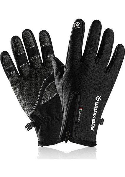 Blakc Tarzı S Beden Dokunmatik Ekran Motorlu Eldiven Kış Termal Sıcak Bisiklet Bisiklet Bisiklet Kayak Açık Kamp Yürüyüş Motosiklet Eldivenleri Spor Tam Parmak (Yurt Dışından)