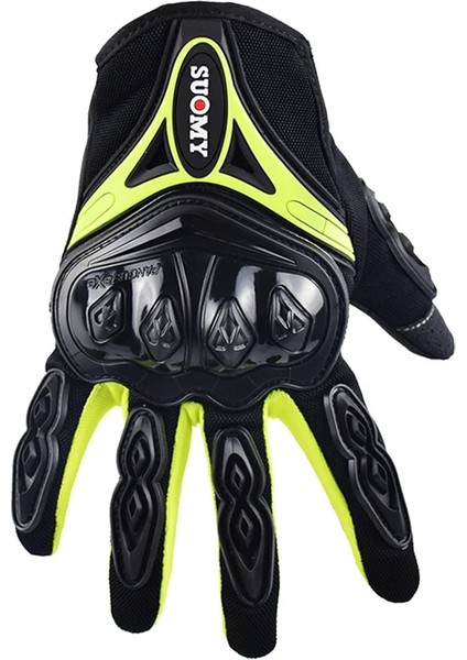 SU10 Yeşil Stil L Beden Suomy Eldiven Nefes Yaz Motosiklet Eldivenleri Darbeye Dayanıklı Tam Parmak Bisiklet Guantes Moto Luvas Motokros Motosiklet Eldivenleri (Yurt Dışından)