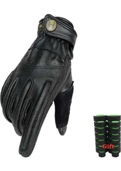 NO.605 Tarzı L Beden Nikukodo Retro Inek Derisi Motosiklet Eldivenleri Güvenli Rahat Motokros Eldivenleri Guantes Moto Erkekler Açık Sürme Dokunmatik Ekran Eldivenleri (Yurt Dışından)