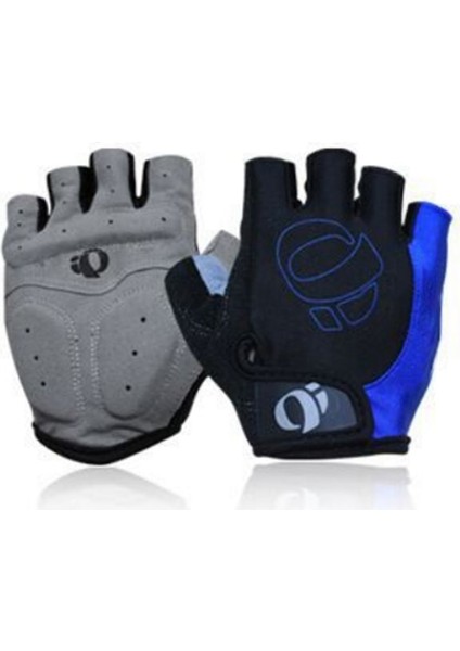 Mavi Stil L Beden Motosiklet Için Yarım Parmak Eldiven Bisiklet Bisiklet Motosiklet Mtb Kaymaz Şok Nefes Alabilir Eldivenler (Yurt Dışından)