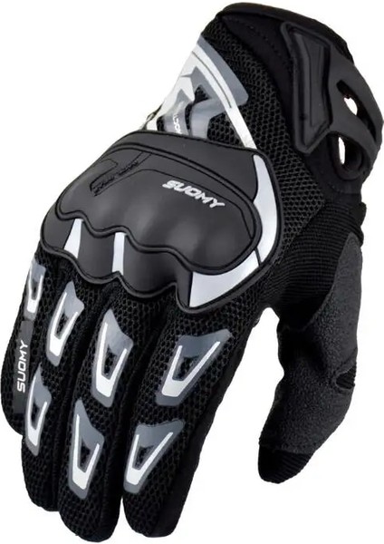 Gri Stil Xl Beden Suomy Yaz Nefes Motosiklet Eldivenleri Dokunmatik Ekran Guantes Moto Bisiklet Koruyucu Eldivenler Bisiklet Yarışı Tam Parmak Eldiven Sıcak (Yurt Dışından)