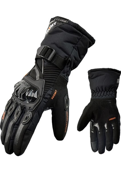 WP02-SIYAH Stil L Beden Suomy Sonbahar Kış Unisex Motosiklet Eldivenleri Sıcak Su Geçirmez Moto Sürme Eldiven Karbon Fiber Koruma Biker Eldiven Dokunmatik Ekran (Yurt Dışından)