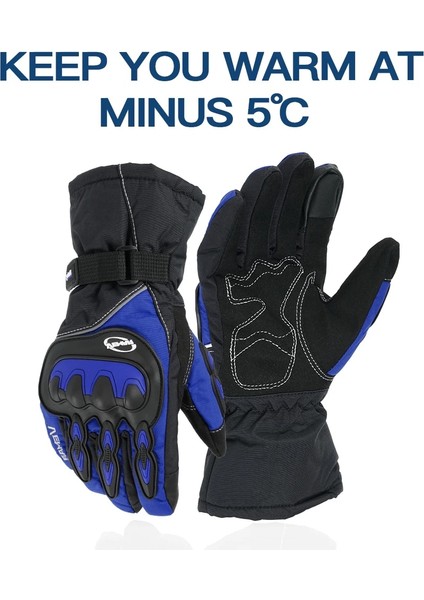 Mavi Stil L Beden Vemar Kış Motosiklet Eldiven Erkek Kadın Erkek Dokunmatik Ekran Moto Motokros Su Geçirmez Rüzgar Geçirmez Koruyucu Eldivenler (Yurt Dışından)