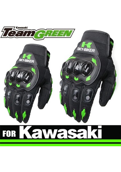 Yeşil Stil M Beden Kawasakı Nınja ZX6R ZX10R H2 H2R Motosiklet Eldiven Bisiklet Yarışı Eldivenleri Kış Sıcak Motosiklet Koruyucu (Yurt Dışından)