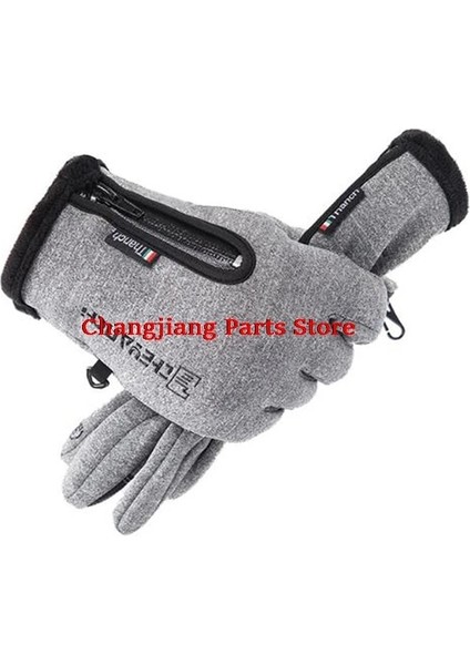 Gri Stil Xl Beden Açık Kış Eldivenleri Su Geçirmez Moto Termal Polar Astarlı Dayanıklı Dokunmatik Ekran Kaymaz Motosiklet Sürme Sonbahar Sporları (Yurt Dışından)