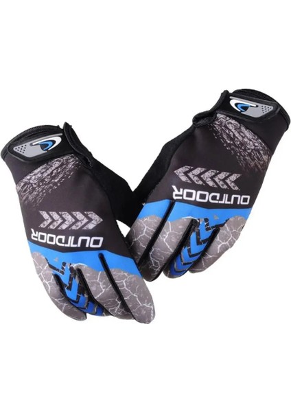 Mavi Stil Xl Beden 1 Çift Tam Parmak Motosiklet Kış Eldiven Ekran Dokunmatik Guantes Moto Yarışıkayak Tırmanmabisiklet Binme Spor Motokros Eldiven (Yurt Dışından)