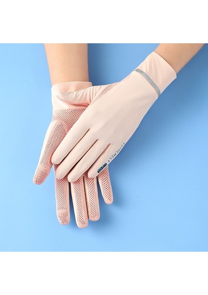 Pembe Bir Stil Yaz Anti-Uv Buz Ipek Ince Olmayan Slreen Güneş Koruyucu Mitten Spor Bisiklet Koşu Açık Havada Balıkçılık Sürüş (Yurt Dışından)