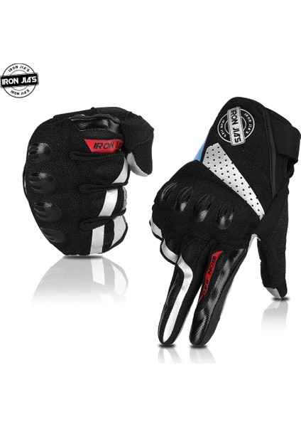 Siyah Stil Xxl Demir Jıa's Motosiklet Eldivenleri Erkekler Yaz Nefes Tam Parmak Motokros Guantes Koruma Bisiklet Motosiklet Moto Sürme Eldivenleri (Yurt Dışından) modelleri