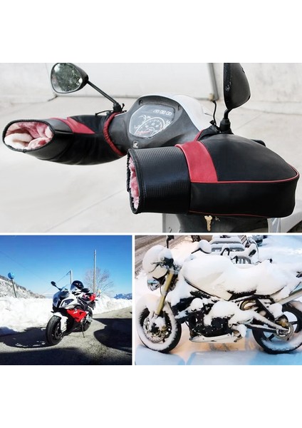 Siyah Stil 1 Çift Kış Motosiklet Gidon Eldiven Su Geçirmez Rüzgar Geçirmez Sıcak Eldiven Motosiklet Scooter Atv Quad Motosiklet Aksesuarları Için (Yurt Dışından)