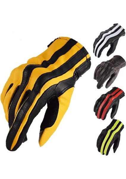 162-GRI Stili Xl Beden Komine GK-119 Deri Motosiklet Eldivenleri 5 Renk Şerit Motosiklet Biker Binme Eldiven Dokunmatik Ekran Erkek Kadın Motokros Moto Eldiven (Yurt Dışından) modelleri