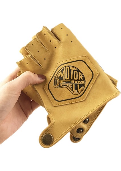 Avcı Tarzı Xl Beden Ilkbahar Yaz Yarım Parmak Retro Eldiven Motosiklet Dana Derisi Eski Eldiven Sürüş Menswomen Yarış Bisikleti Şövalye Deri Motosiklet (Yurt Dışından) modelleri