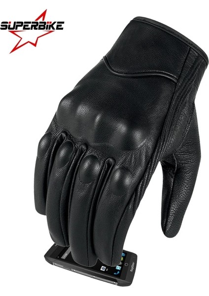 Delikli Stil M Beden Motosiklet Eldivenleri Deri Dokunmatik Erkekler Hakiki Keçi Derisi Spor Bisiklet Eldiveni Motosiklet Yarışı Guantes De Moto Luvas De Motocicleta (Yurt Dışından) indirimleri