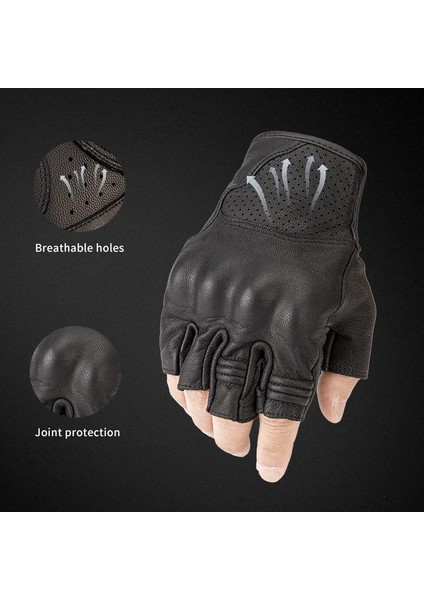 Sarı Stil Xxl Hakiki Keçi Derisi Motosiklet Eldivenleri Motokros Parmaksız Eldiven Yarım Parmak Yaz Retro Vintage Sarı Yarış Erkekler Kadınlar (Yurt Dışından) indirimleri