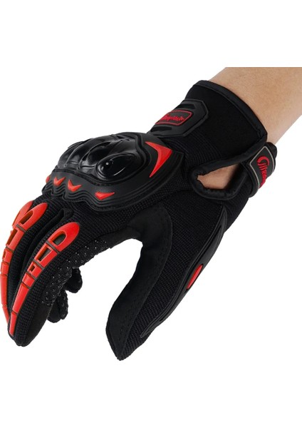 Kırmızı Stil Xxl Motosiklet Eldiveni Moto Pvc Dokunmatik Ekran Nefes Alabilir Motorlu Motosiklet Yarışı Sürme Bisiklet Koruyucu Eldivenler Yaz (Yurt Dışından)