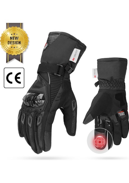 Kış Eldiveni Siyah Stil Xxl Kemimoto Kış Motosiklet Eldivenleri Dokunmatik Ekran Motokros Su Geçirmez Rüzgar Geçirmez Koruyucu Kış Eldivenleri Erkekler Guantes Moto Luvas (Yurt Dışından)