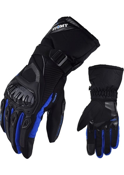 Mavi Stil Xxl Suomy Kış Sıcak Motosiklet Eldivenleri 100% Su Geçirmez Rüzgar Geçirmez Motokros Moto Guantes Dokunmatik Ekran Kayak Sürme Motokros Eldivenleri (Yurt Dışından)