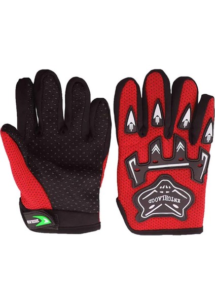 Kırmızı Stil M Beden Gençlik Çocuk Çocuk Tam Parmak Motokros Eldivenleri Dirt Bike Atv Off-Road Noel Hediyesi Yarış Çocuk Moto Eldiven Guantes Luvas (Yurt Dışından)