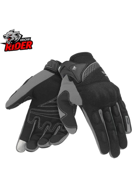 SU01-GRI Eldiven Stili M Beden Herobıker Motosiklet Eldivenleri Tam Parmak Motosiklet Ekipmanları Atv Binici Spor Eldiven Korumak Nefes Motosiklet Motokros Eldivenleri (Yurt Dışından)