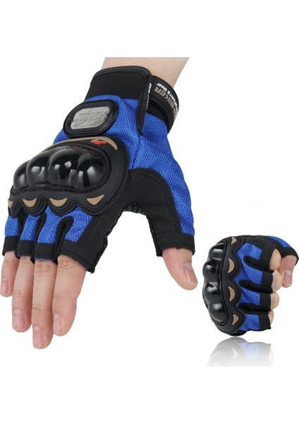 Kırmızı Stil Xl Beden Pro-Bıker Motosiklet Eldiven Erkekler Motokros Yarım Parmak Nefes Sürme Motosiklet Moto Bisiklet Koruyucu Dişliler Eldiven (Yurt Dışından)