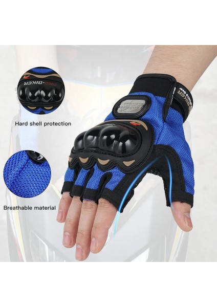 Kırmızı Stil Xl Beden Pro-Bıker Motosiklet Eldiven Erkekler Motokros Yarım Parmak Nefes Sürme Motosiklet Moto Bisiklet Koruyucu Dişliler Eldiven (Yurt Dışından)