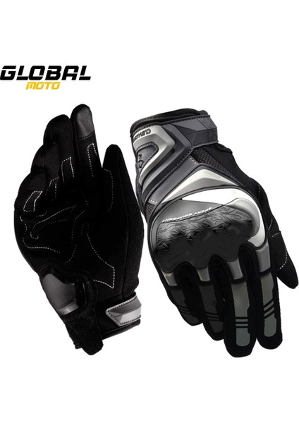 UX100 Siyah Stil L Beden Yeni Motosiklet Eldivenleri Kırmızı Dokunmatik Ekran Gece Yansıtıcı Motosiklet Tam Parmak Eldiven Koruyucu Yarış Bisikleti Motosiklet Off-Road (Yurt Dışından)