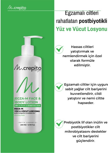 Egzamalı Ciltler Için Postbiyotikli Yüz & Vücut Bakım Seti