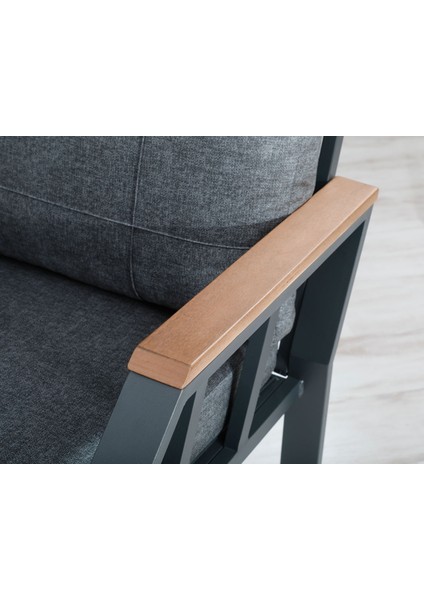 Nergiz 3+1+1+Masa Bahçe Balkon Mobilyası,Kayrak Gri