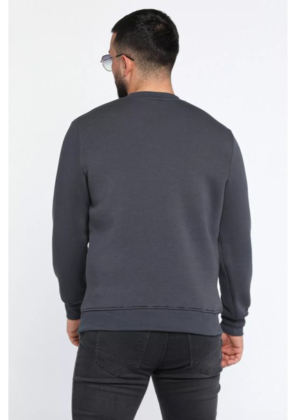 Erkek Yazı Baskılı Şardonlu Üç Iplik Sweatshirt modelleri