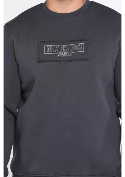 Erkek Yazı Baskılı Şardonlu Üç Iplik Sweatshirt fırsatları