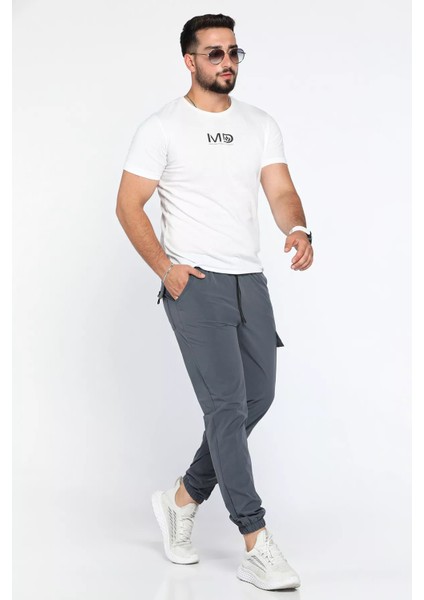 Bel ve Paça Lastikli Paraşüt Slim Fit Jogger Pantolon