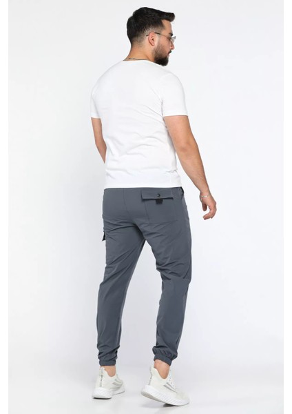 Bel ve Paça Lastikli Paraşüt Slim Fit Jogger Pantolon