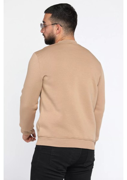 Erkek Yazı Baskılı Şardonlu Üç Iplik Sweatshirt modelleri