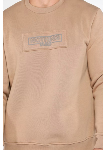 Erkek Yazı Baskılı Şardonlu Üç Iplik Sweatshirt fırsatları