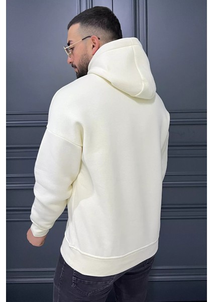 Kapüşonlu Kanguru Cepli Üç Iplik Şardonlu Erkek Sweatshirt modelleri