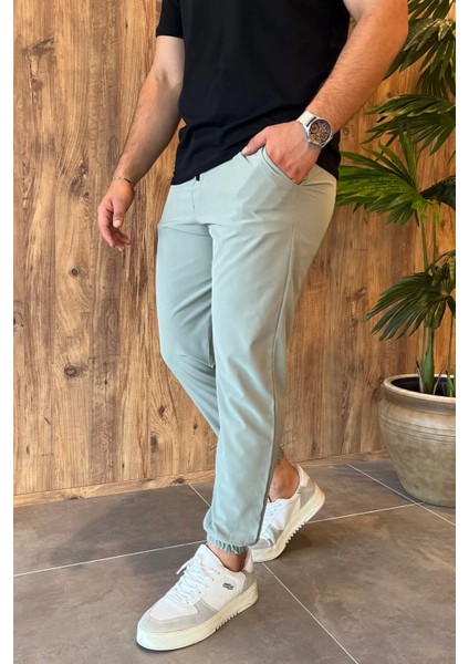 Bel ve Paça Lastikli Paraşüt Slim Fit Jogger Pantolon