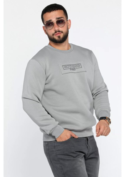 Erkek Yazı Baskılı Şardonlu Üç Iplik Sweatshirt fiyatları