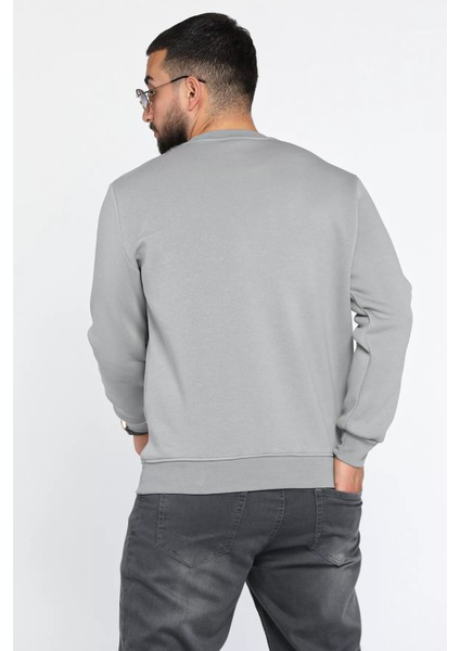 Erkek Yazı Baskılı Şardonlu Üç Iplik Sweatshirt modelleri