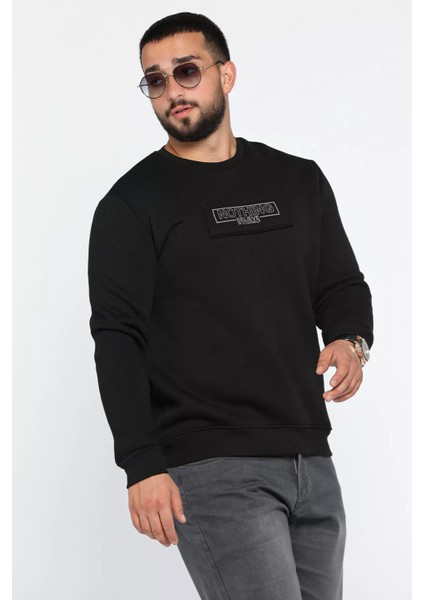 Erkek Yazı Baskılı Şardonlu Üç Iplik Sweatshirt fiyatları