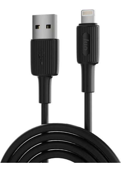 12W 2.4A Usb-A To Lightning Apple iPhone iPad Uyumlu Silikon Hızlı Şarj ve Data Kablosu Siyah 2 Metre