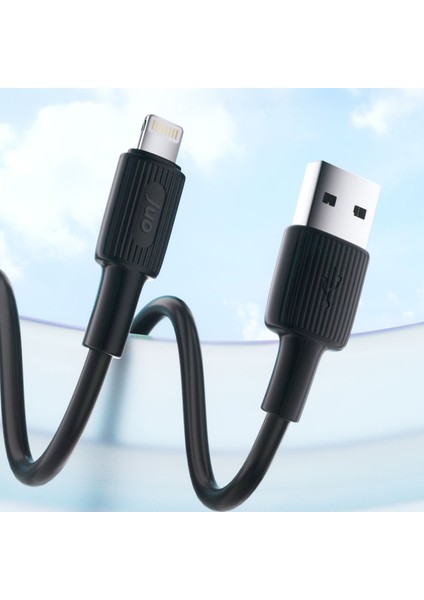 12W 2.4A Usb-A To Lightning Apple iPhone iPad Uyumlu Silikon Hızlı Şarj ve Data Kablosu Siyah 2 Metre