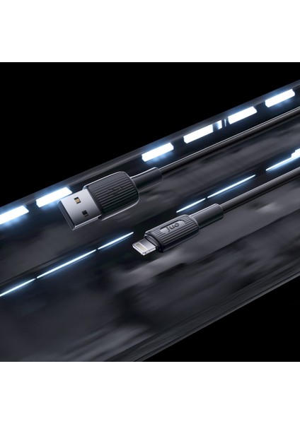 12W 2.4A Usb-A To Lightning Apple iPhone iPad Uyumlu Silikon Hızlı Şarj ve Data Kablosu Siyah 2 Metre
