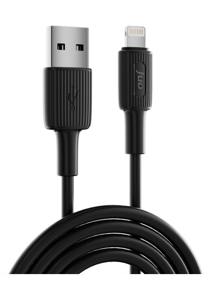 12W 2.4A Usb-A To Lightning Apple iPhone iPad Uyumlu Silikon Hızlı Şarj ve Data Kablosu Siyah 2 Metre