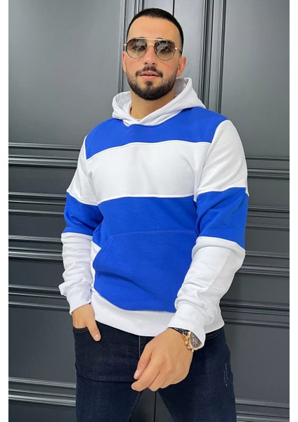 Kapüşonlu Üç Iplik Şardonlu Erkek Sweatshirt