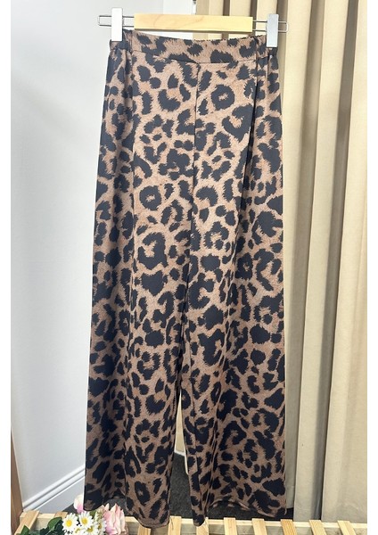 Leopar Desen Bol Paça Pantolon 1322 - Siyah