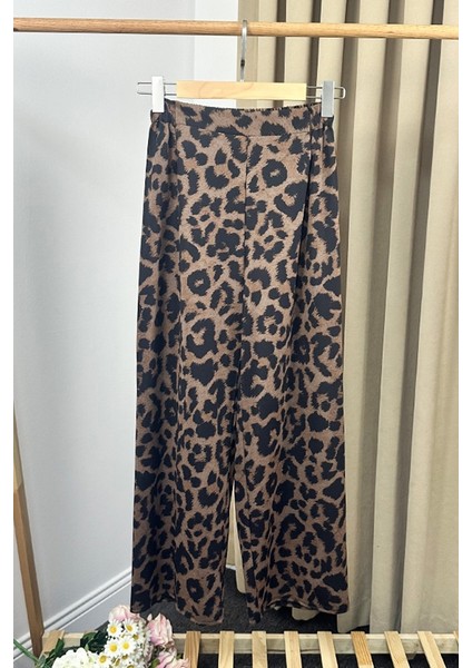 Leopar Desen Bol Paça Pantolon 1322 - Siyah