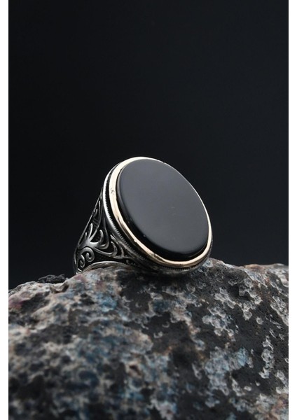 Oniks Taşlı 925 Ayar Gümüş Erkek Yüzüğü 901389 fiyatları